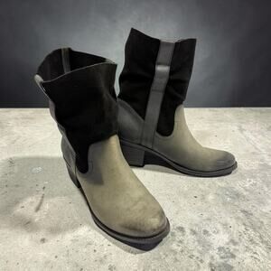 Umberto Raffini KIKI Gray Black Leather & Suede Ankle Boot Women's 41EU-10US